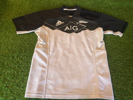 New Zealand All Blacks Rugby Union Football Large Mans Vintage Adidas Away Jersey