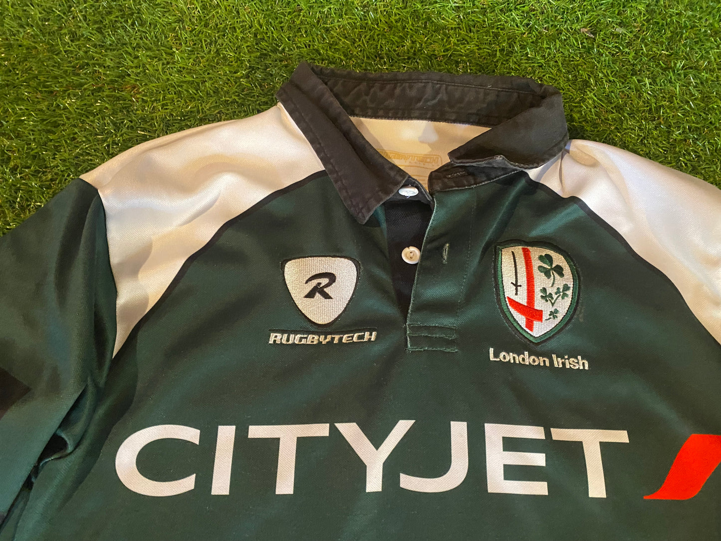 London Irish Eire Ireland Rugby Union Football Medium Mans Rugbytech Made Jersey