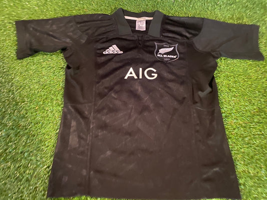 New Zealand All Blacks Rugby Union Football Medium Mans Adidas Made Home Jersey