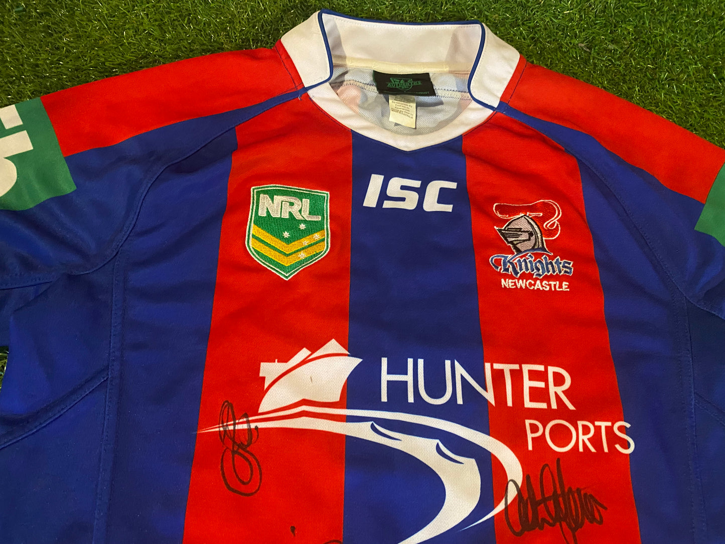 Newcastle Knights New Zealand Rugby League Football Large Mans NRL Signed x 15  Jersey