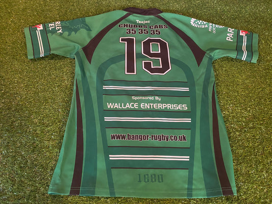 Club Bangor Wales Welsh Cymru Rugby Union Football Large Mans Match Worn no19 Jersey