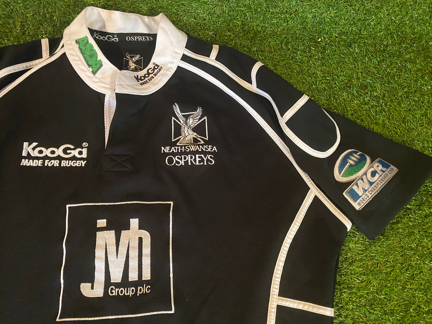 Neath Swansea Ospreys Wales Welsh Cymru Rugby Union XXL 2XL Mans Kooga Made Jersey