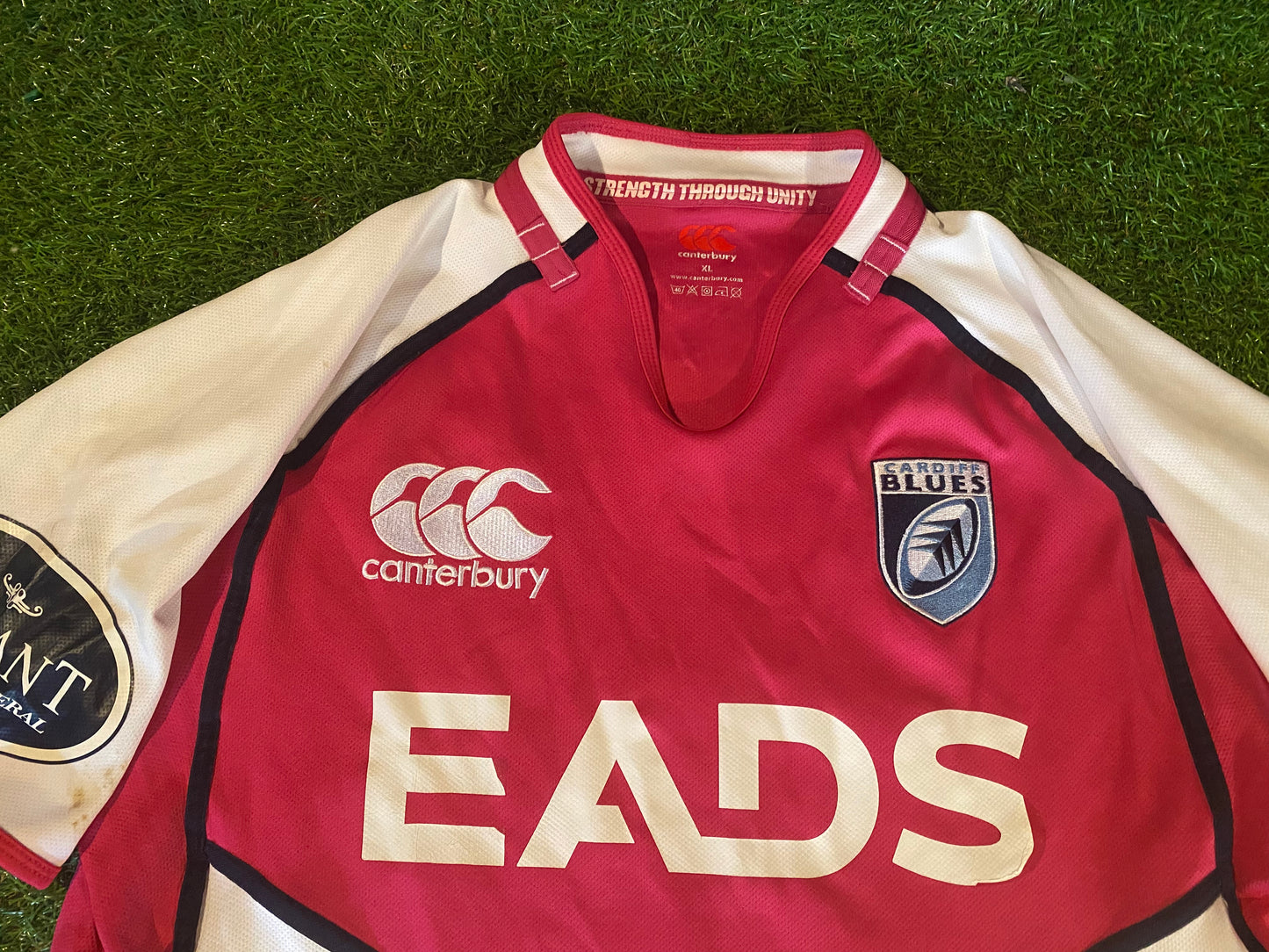 Cardiff Blues Wales Welsh Cymru Rugby Union Football XXL 2XL Mans CCC Made Jersey