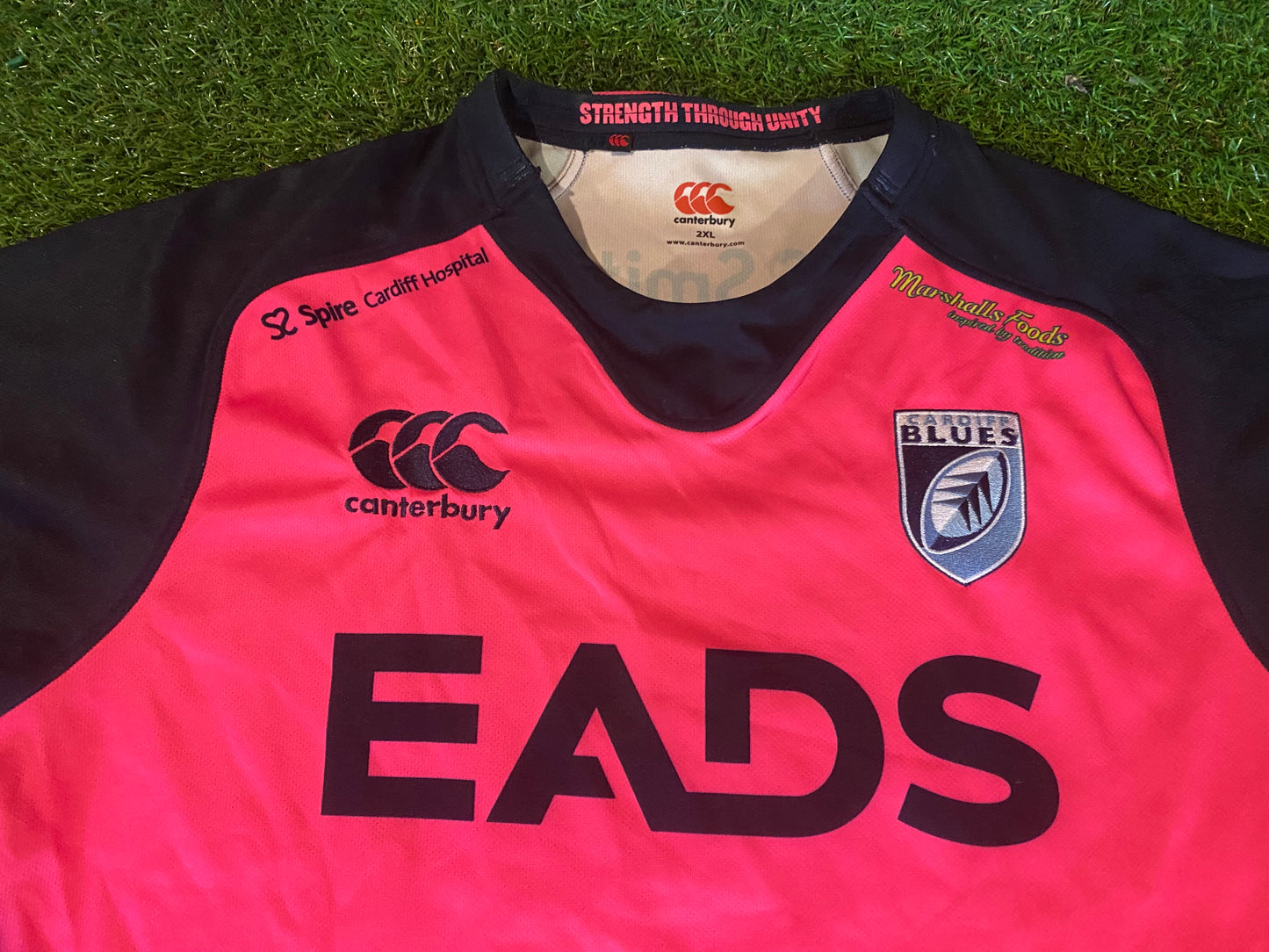 Cardiff Blues Wales Welsh Cymru Rugby Union Football XXL 2XL Mans CCC Made Jersey