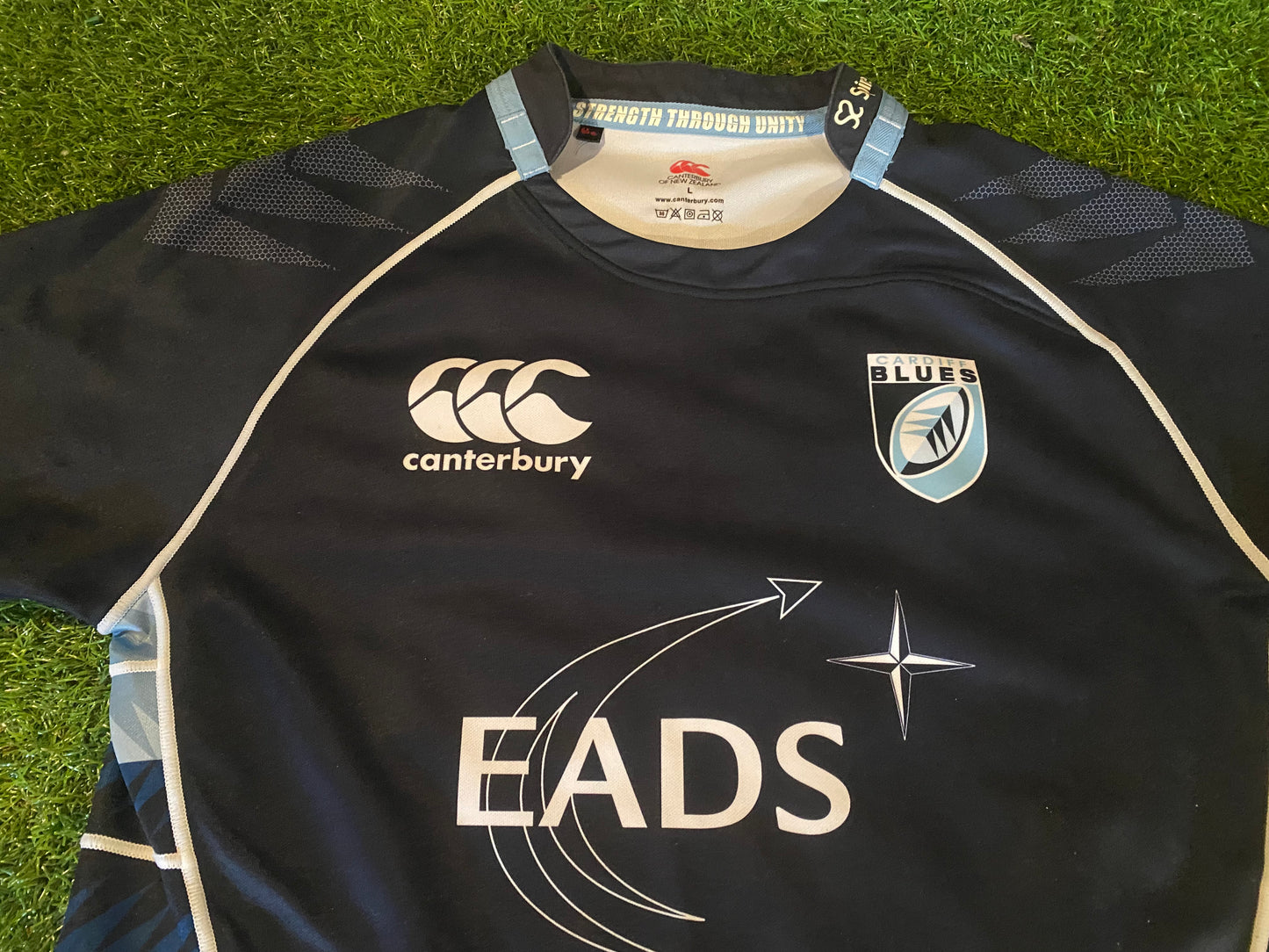 Cardiff Blues Wales Welsh Cymru Rugby Union Football Large Mans CCC Made Jersey