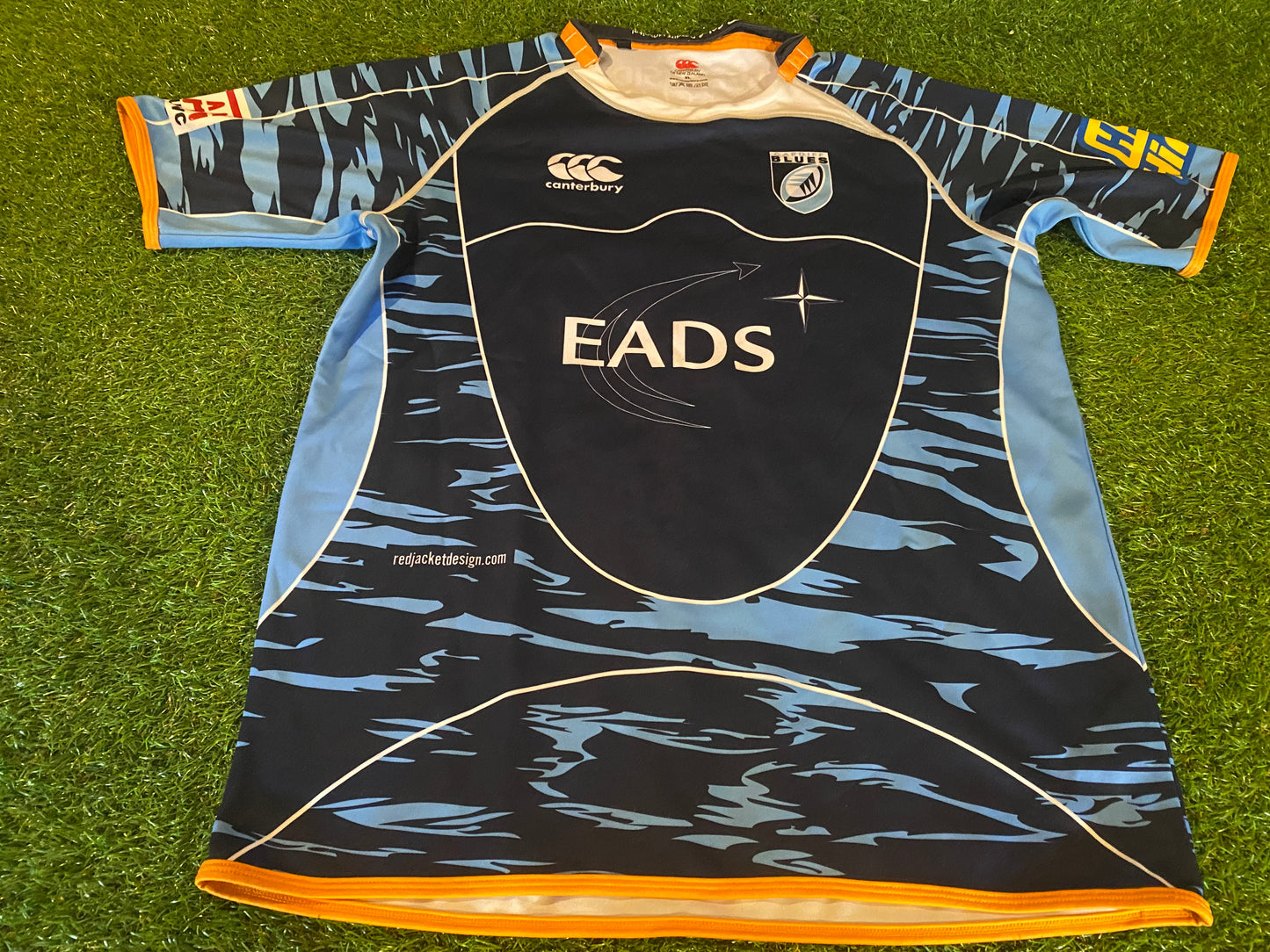 Cardiff Blues Wales Welsh Cymru Rugby Union Football XL Extra Large Mans CCC Made Jersey