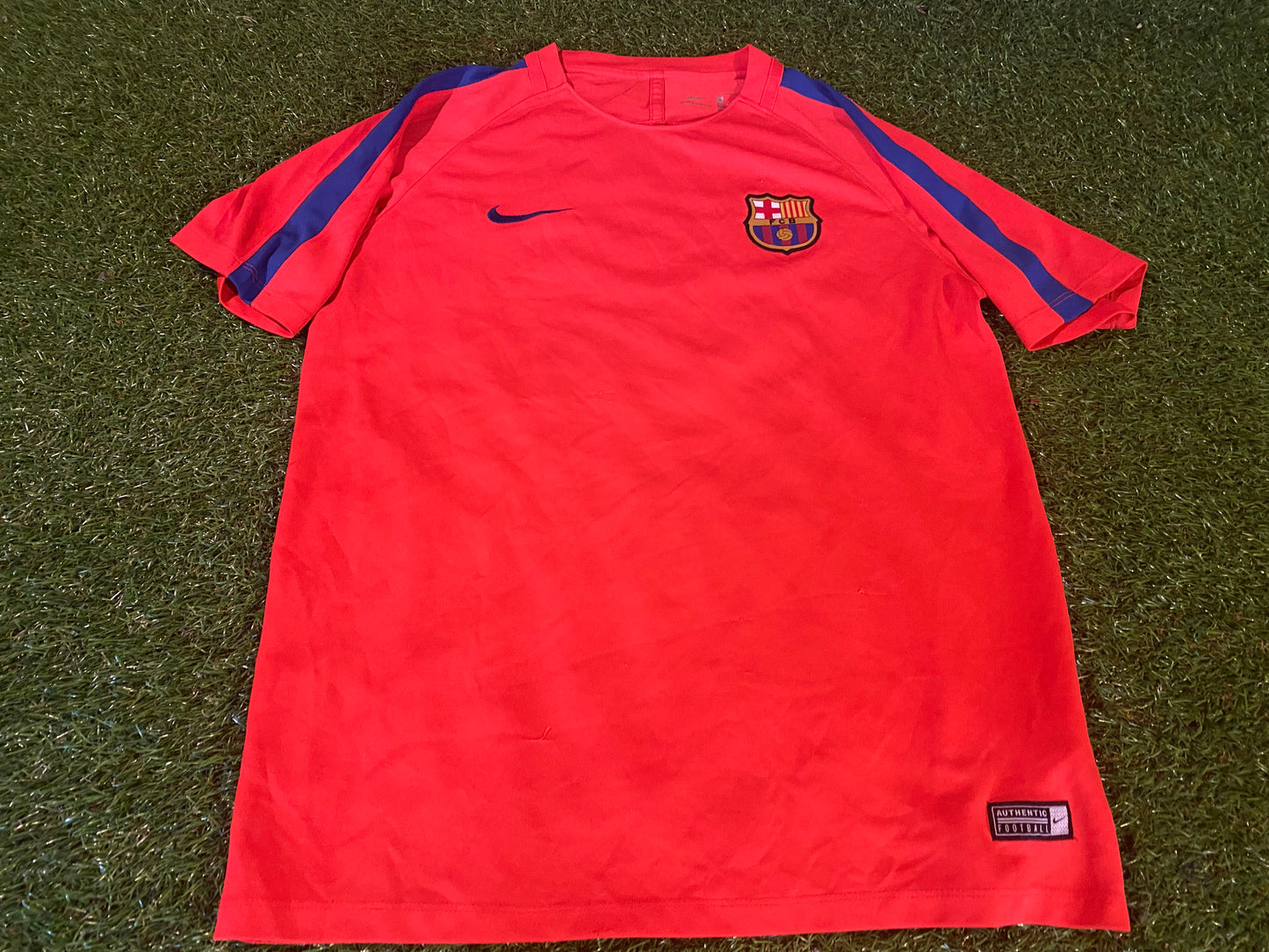 FCB Barcelona Spain Soccer Football XL Boys / Youths Nike Made Leisure Jersey