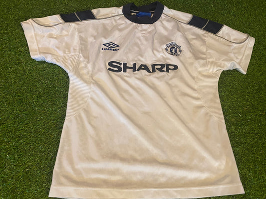 Manchester United Soccer Football Large Boys 10-12 yr Rare Vintage Umbro Jersey