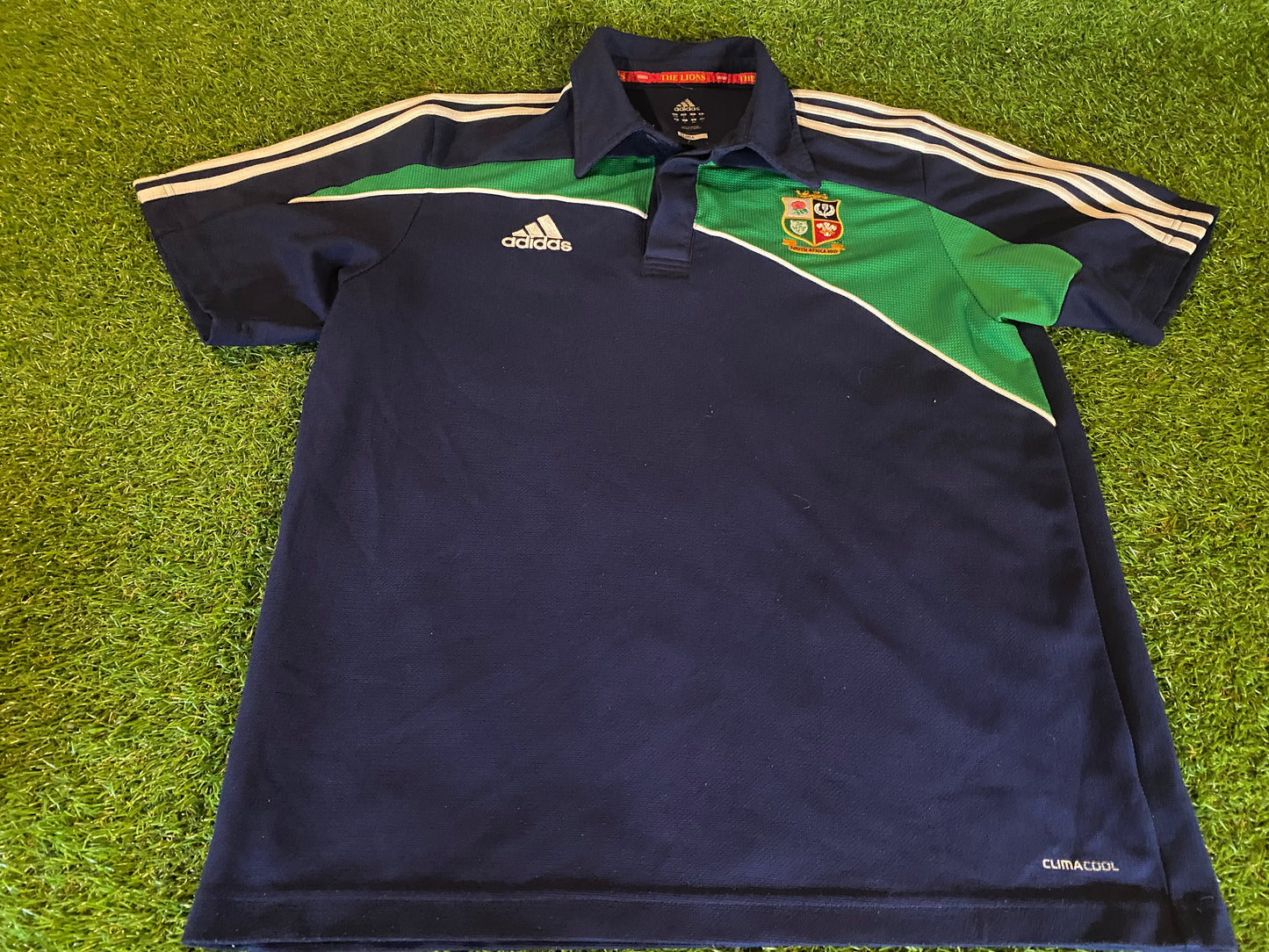 British & Irish Lions Rugby Union Football Large Mans 2009 Adidas Tour of South Africa Polo Jersey