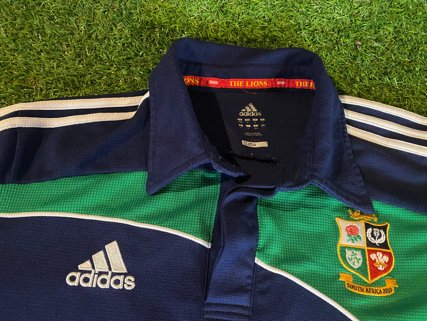 British & Irish Lions Rugby Union Football Large Mans 2009 Adidas Tour of South Africa Polo Jersey