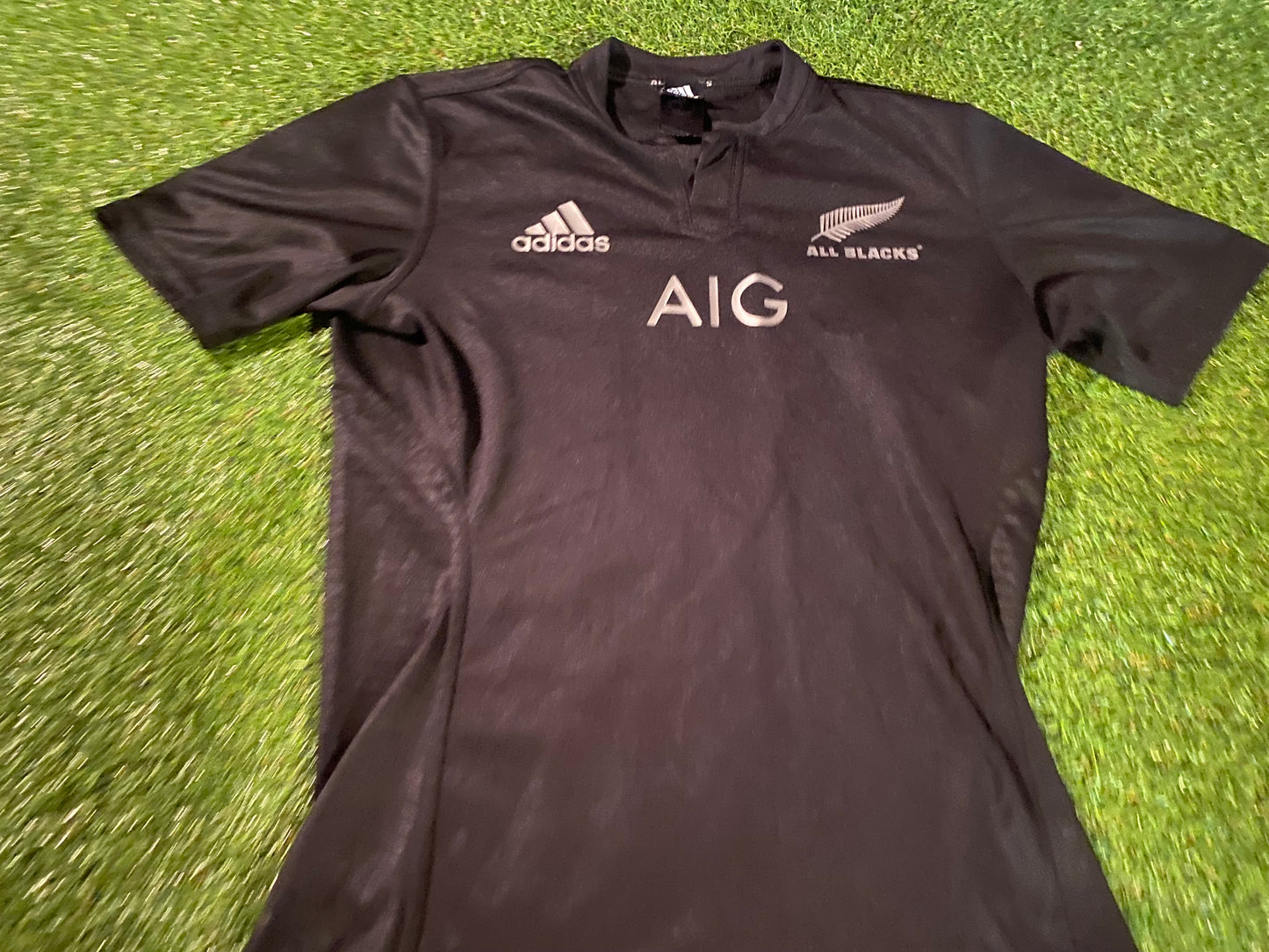 New Zealand All Blacks Rugby Union Football Large Mans Vintage Adidas Home Jersey