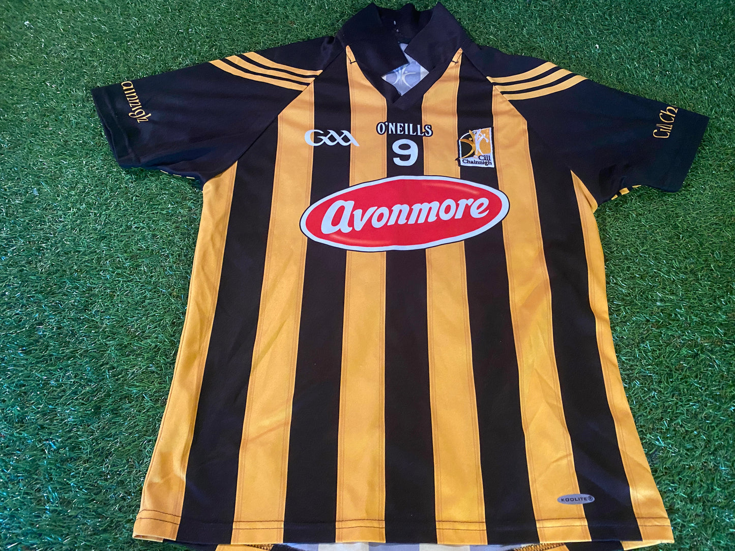 Co Kilkenny Ireland GAA Gaelic Football Large Mans Tight Fit Match Worn no9 Jersey