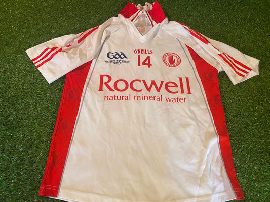 Co Tyrone Ireland GAA Gaelic Football Large Mans Tight Fit Match Worn no14 Jersey