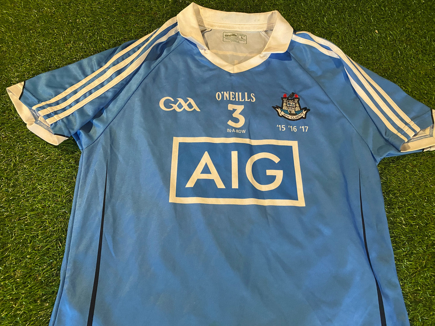 Co Dublin Ireland GAA Gaelic Football Large Mans Tight Fit 3 In A Row Jersey