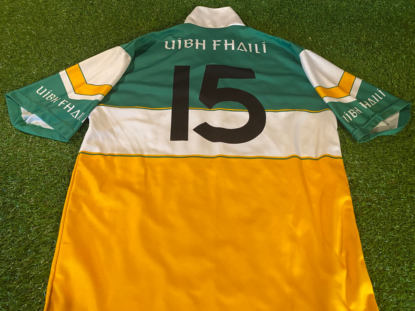 Co Offaly Ireland GAA Gaelic Hurling Large Mans Vintage Match Worn no15 Jersey