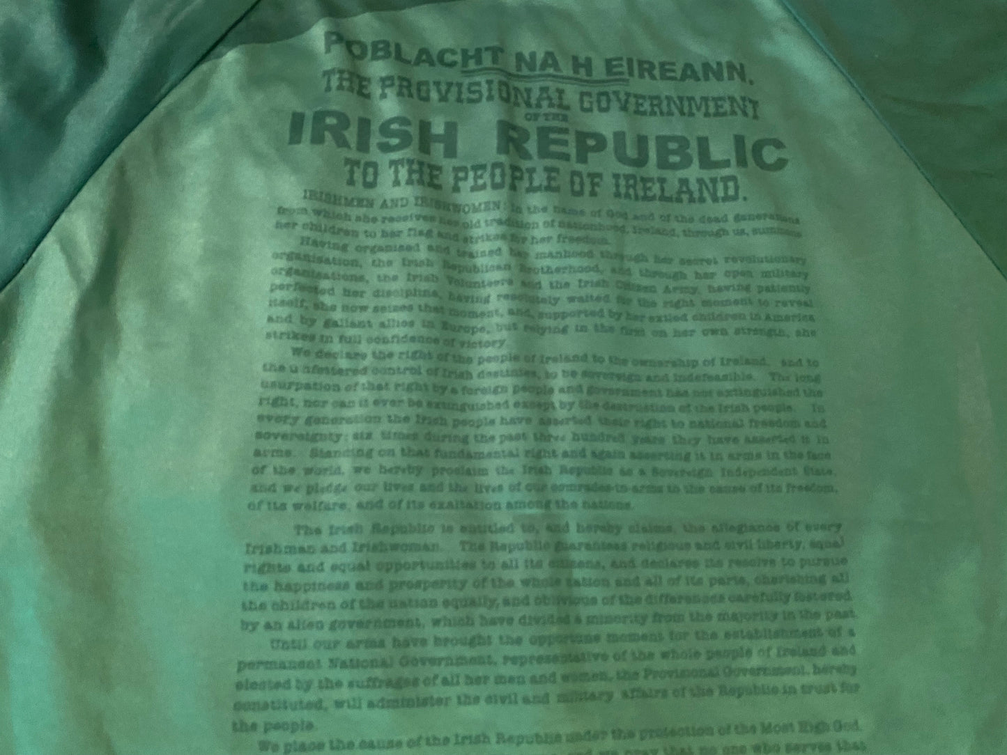 Easter Rising Irish Republican Eire Hurling GAA Gaelic Football Small Mans Tight Fit Jersey