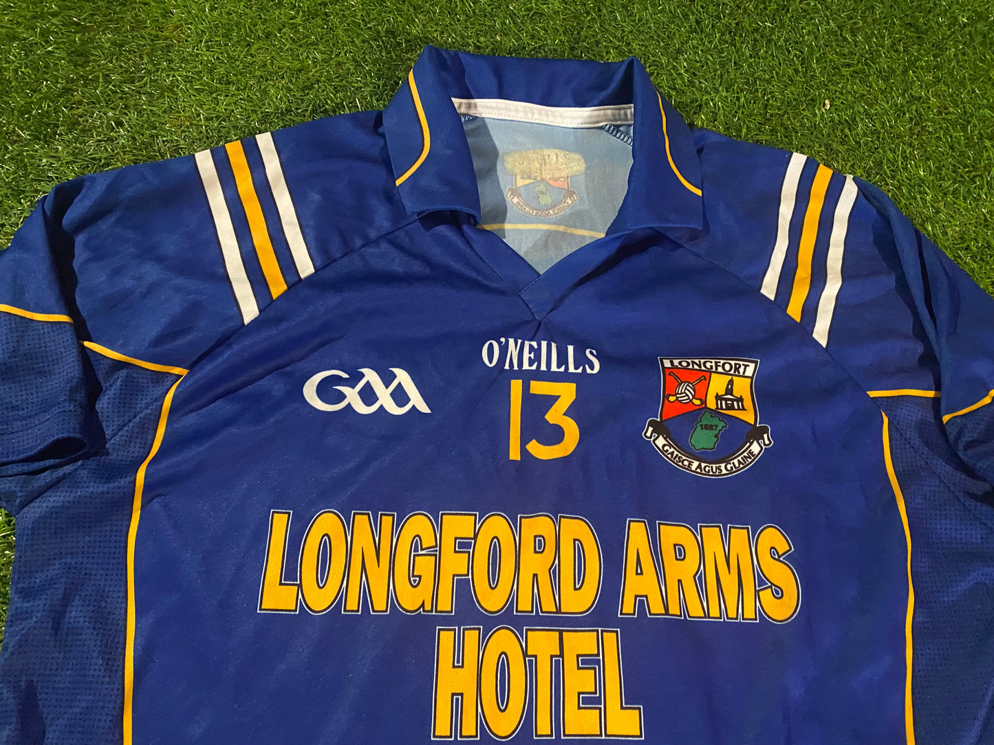 Co Longford Ireland GAA Gaelic Hurling Large Mans Vintage Match Worn no13 Jersey