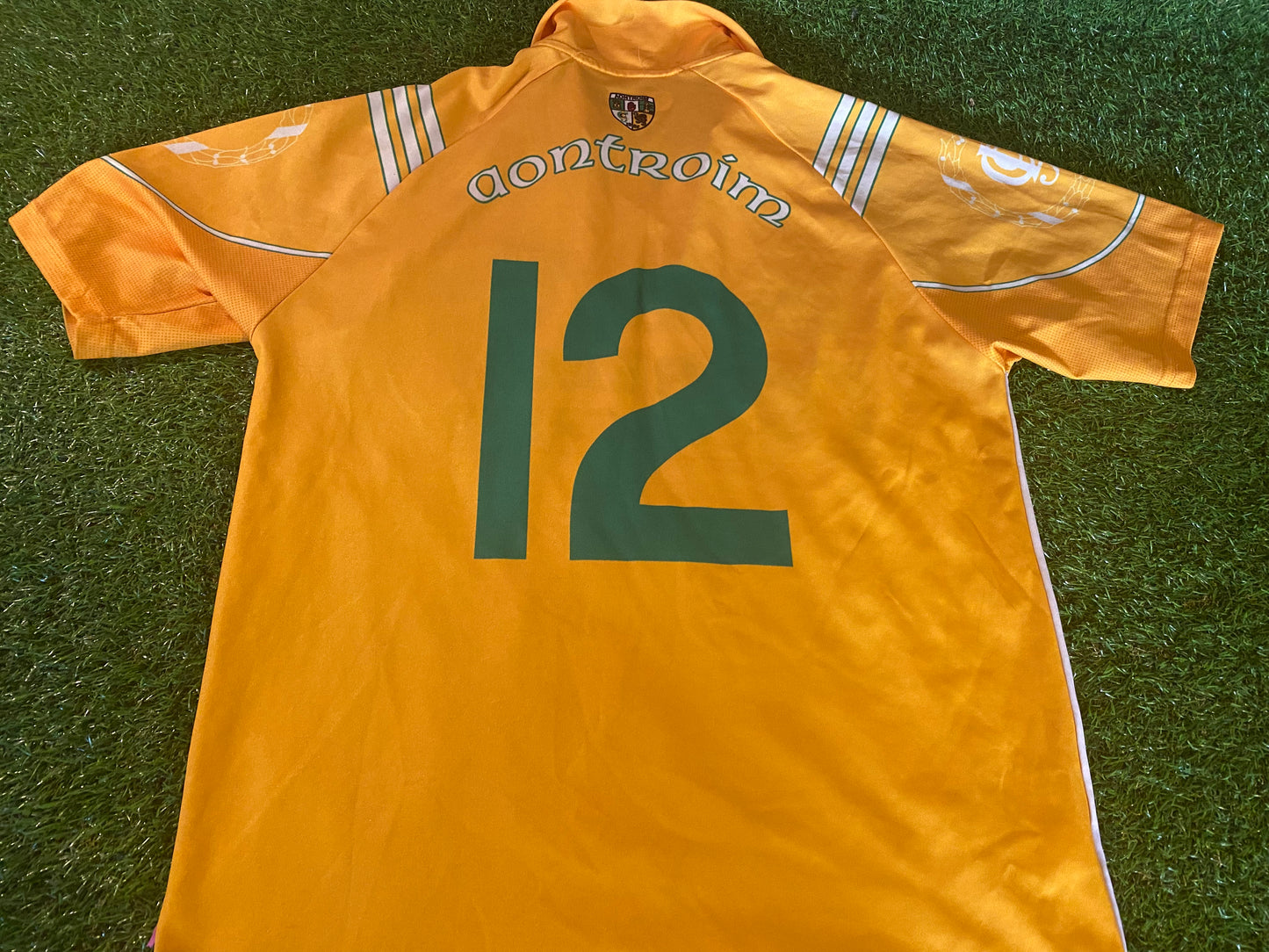 Co Antrim Ireland Eire GAA Gaelic Football Hurling Match Worn Medium Mans no12 Jersey