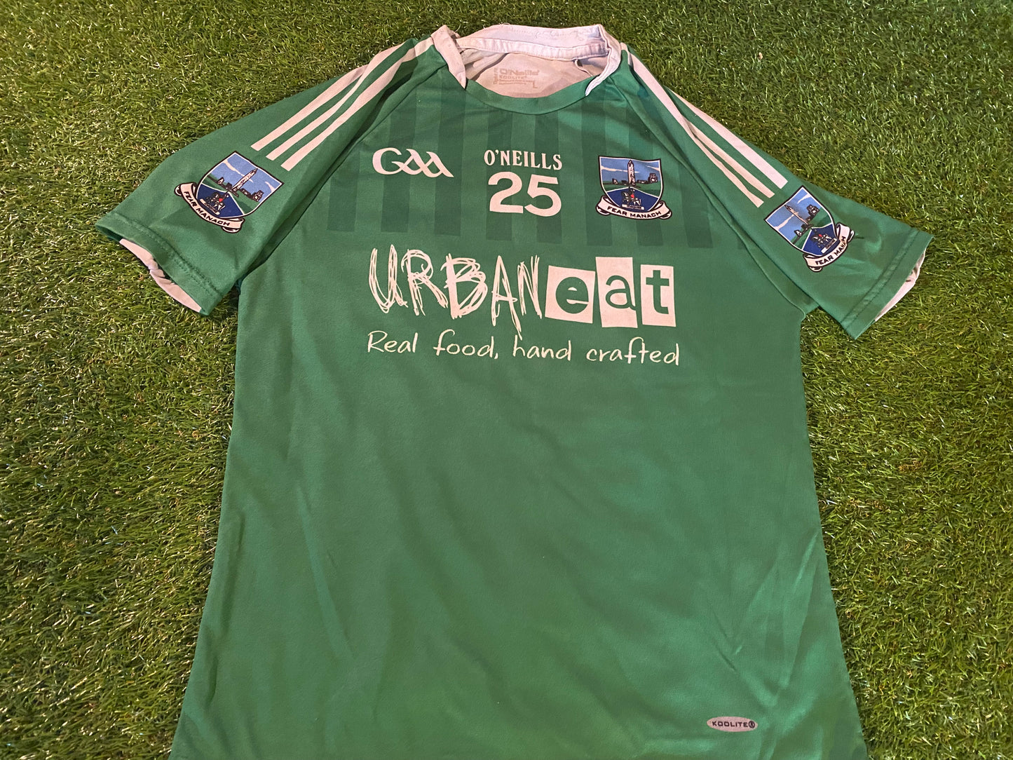 Co Fermanagh Ireland GAA Gaelic Hurling Large Mans Tight Fit Match Worn no25 Jersey