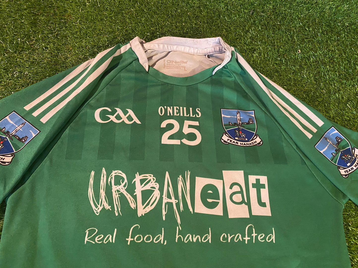 Co Fermanagh Ireland GAA Gaelic Hurling Large Mans Tight Fit Match Worn no25 Jersey