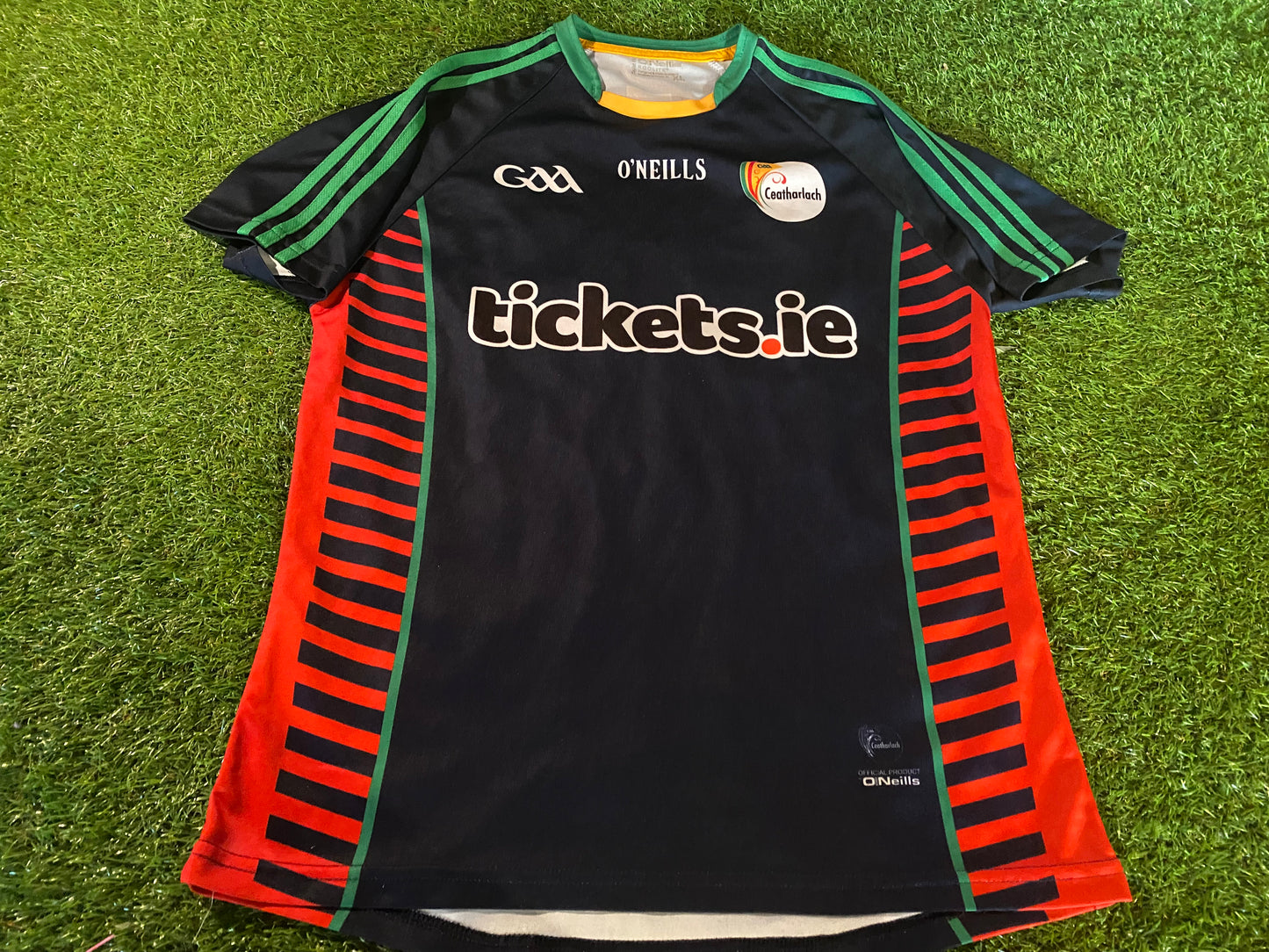 Co Carlow Eire Ireland GAA Gaelic Hurling Football XL Extra Large Mans Tight Fit Jersey