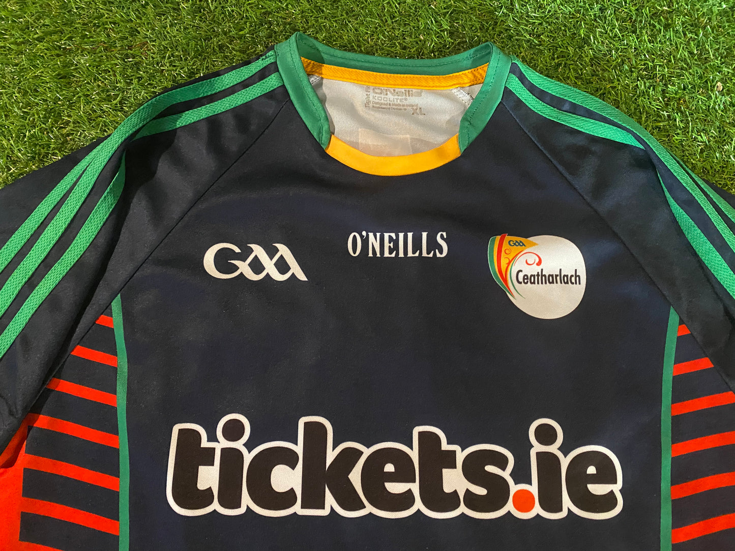 Co Carlow Eire Ireland GAA Gaelic Hurling Football XL Extra Large Mans Tight Fit Jersey