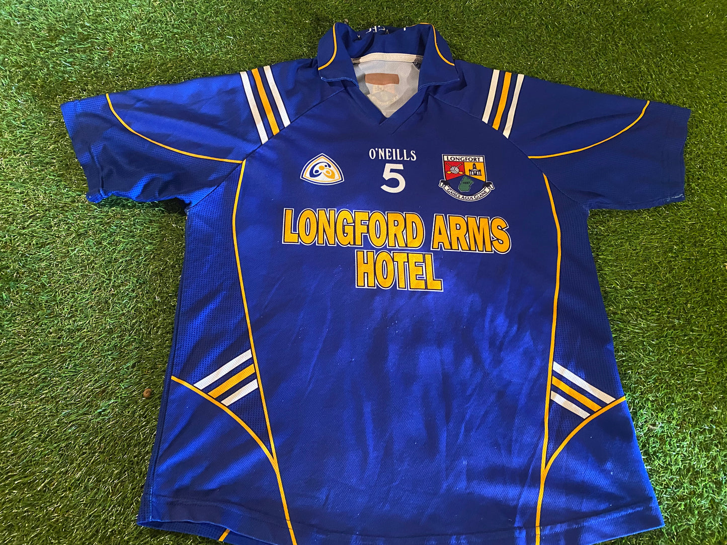 Co Longford Ireland GAA Gaelic Hurling Medium Mans Vintage Match Worn no5 Jersey