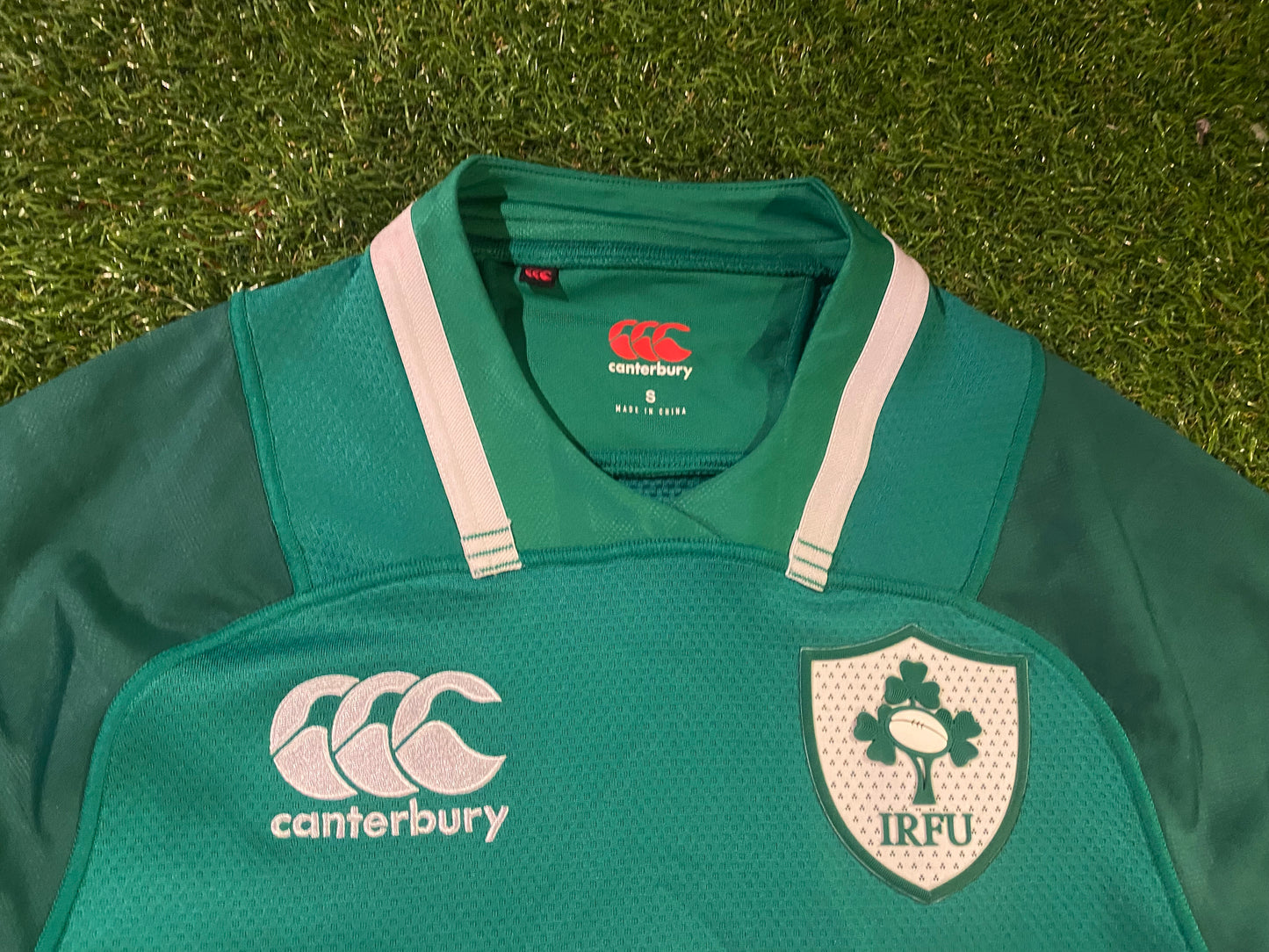 Ireland Eire Irish Rugby Union Small Mans Tight Fit Player Issued CCC Made Home Jersey