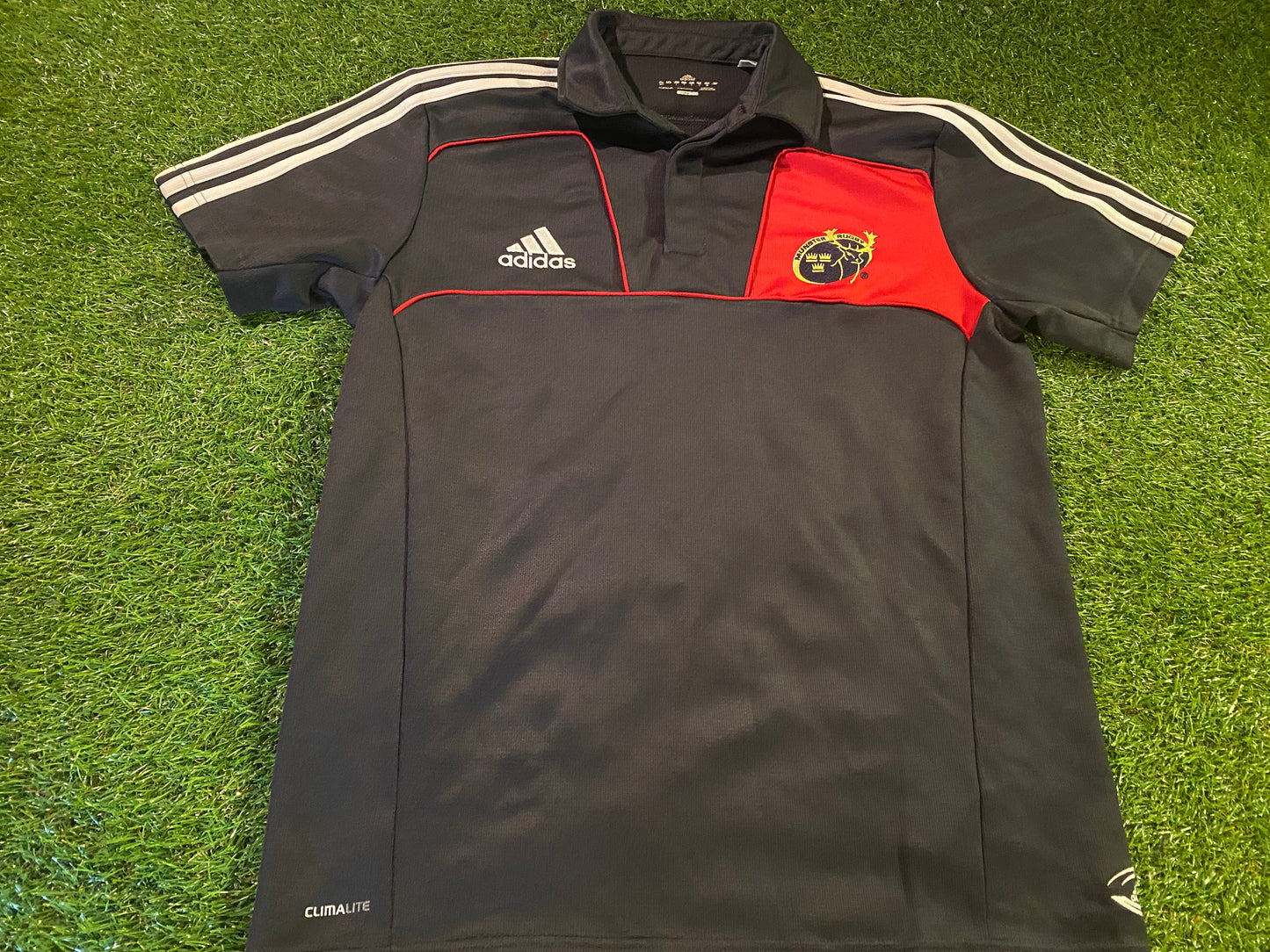 Munster Eire Irish Ireland Rugby Union Football Small Mans Heavier Adidas Polo Jersey