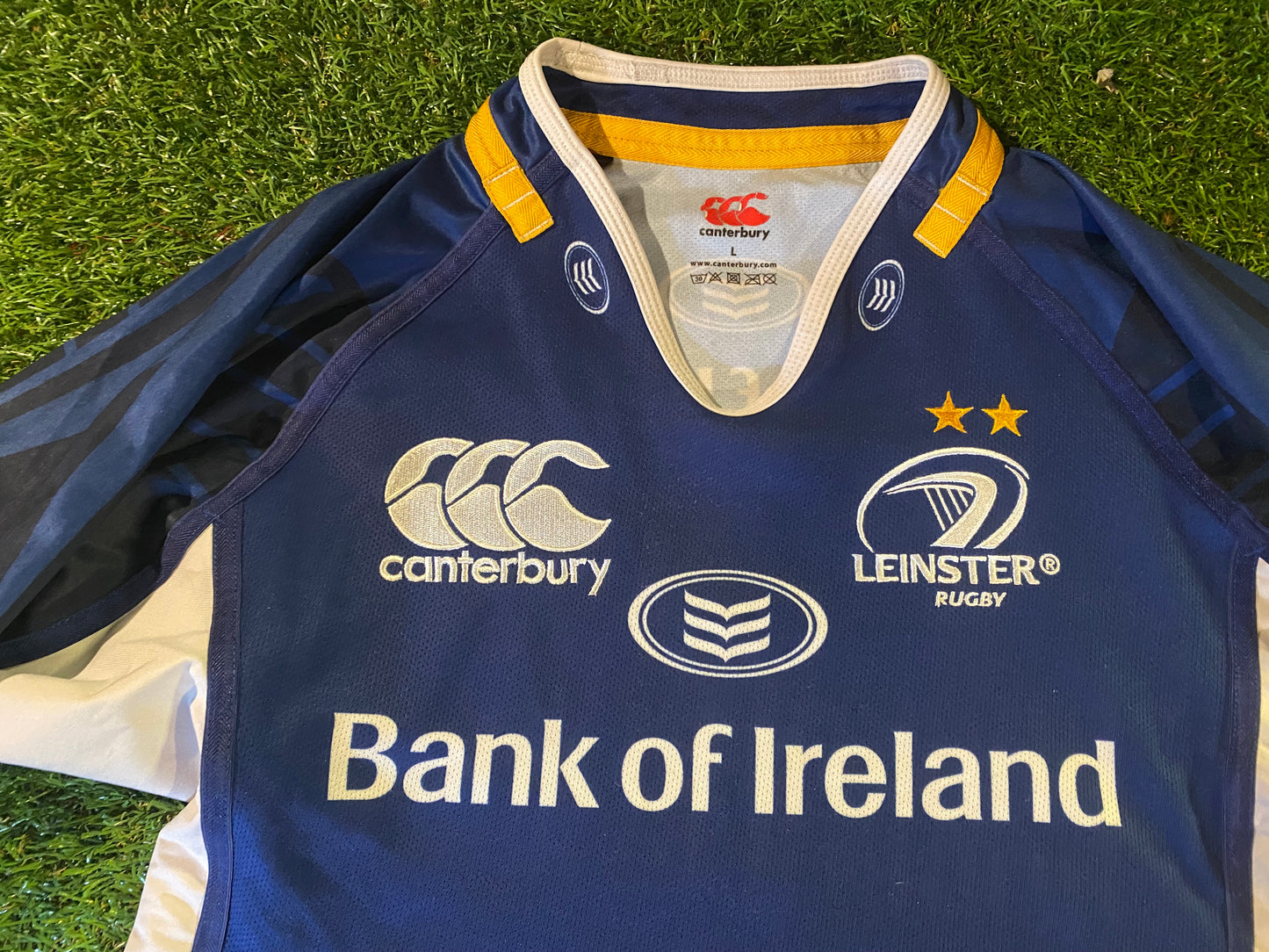 Leinster Eire Irish Rugby Union Football Large Mans Tight Fit Player Issue CCC Home Jersey