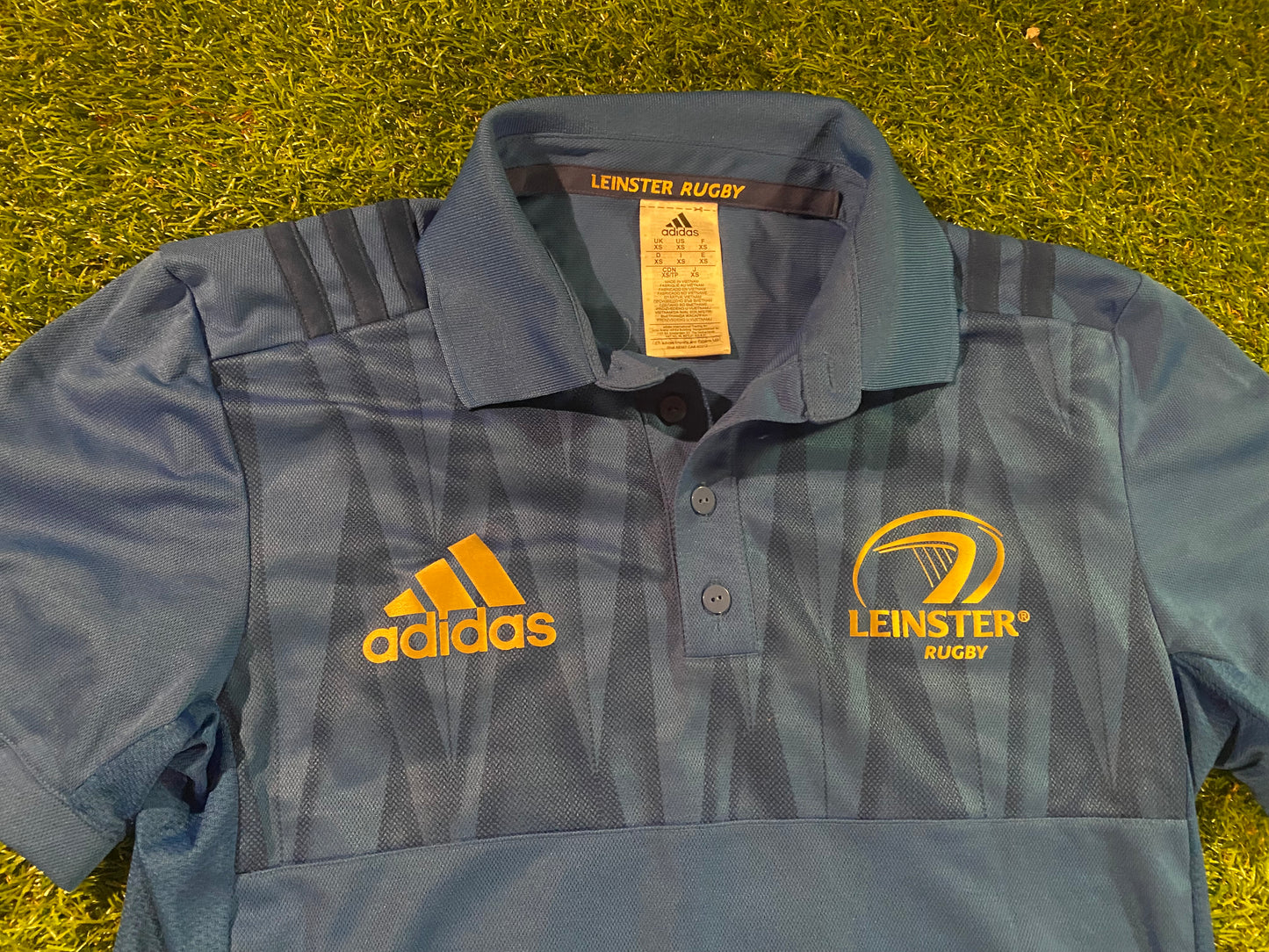 Leinster Eire Irish Ireland Rugby Union Football Extra Small Mans Adidas Made Polo Jersey