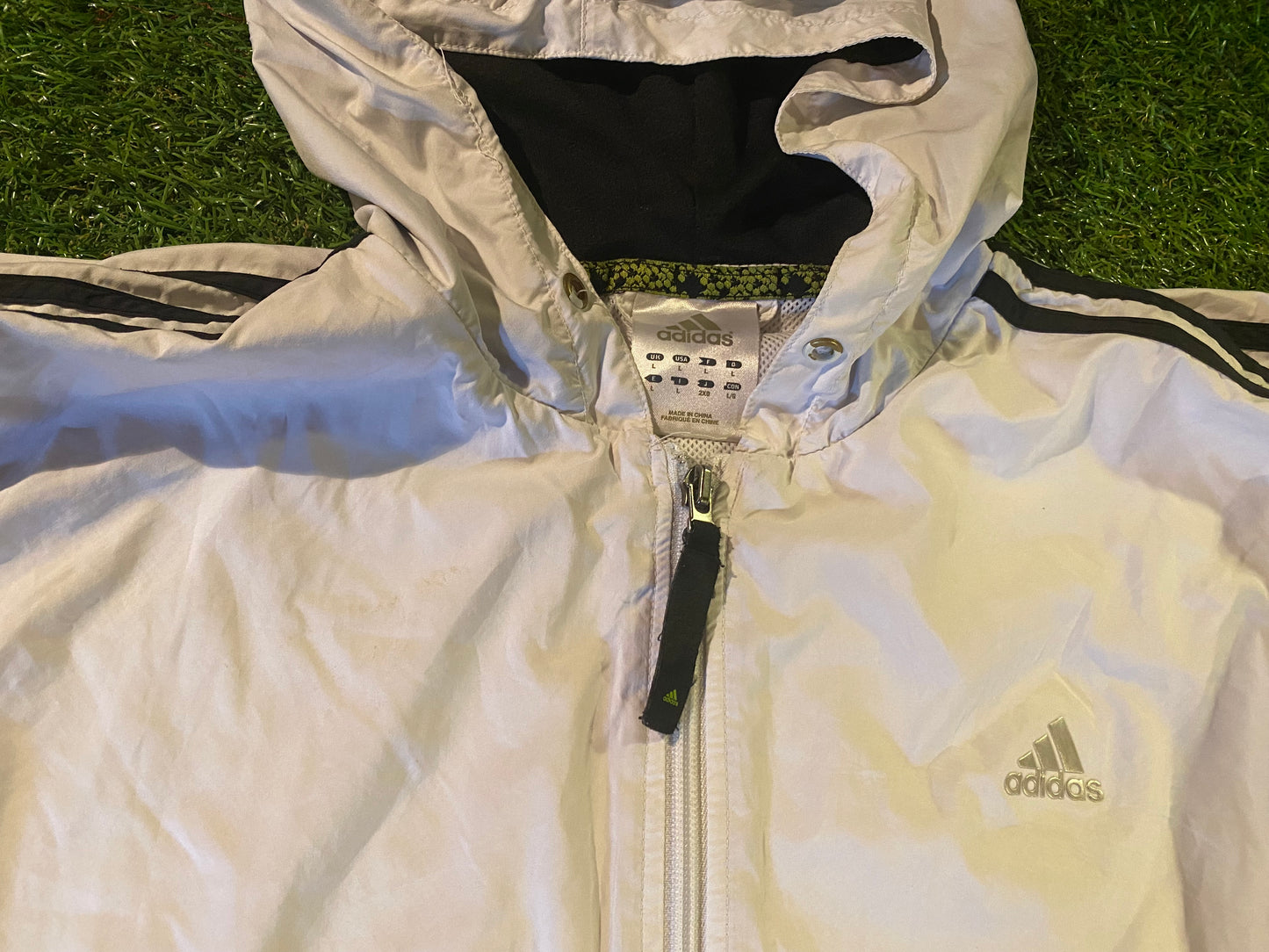 Adidas Rare Vintage Clothing Size Large Mans Zip Up Breathable Lined Jacket with Hood