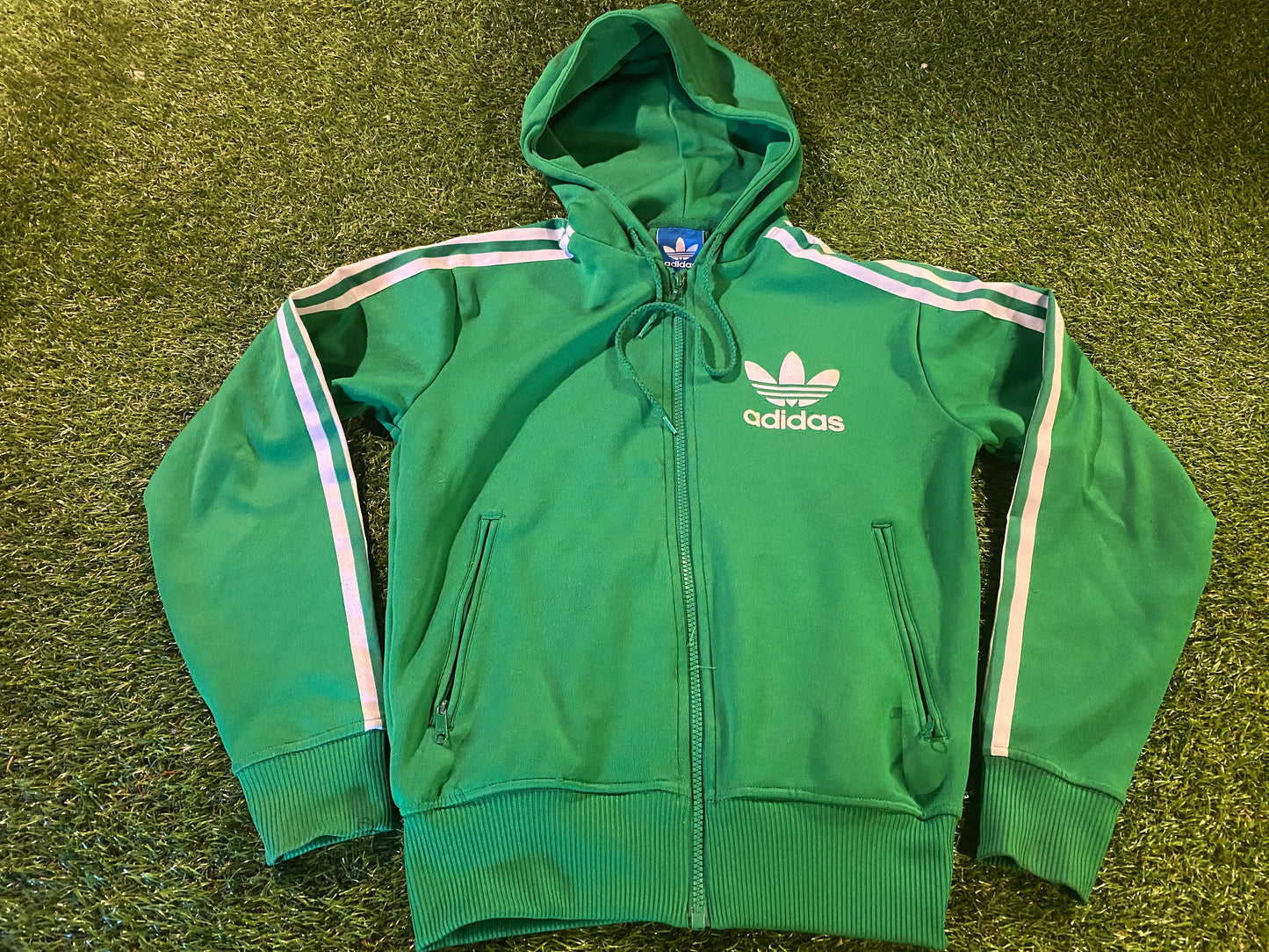 Adidas Made Guys XS Extra Small Mans Zip up Hooded Hoody Top