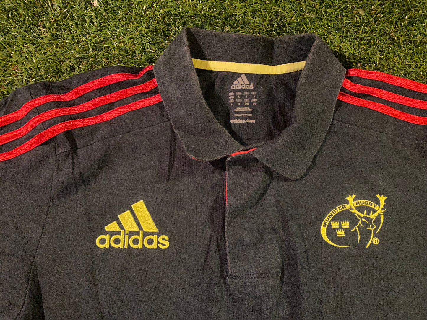 Munster Eire Irish Rugby Union Football XL Extra Large Mans Adidas Softer Polo Jersey