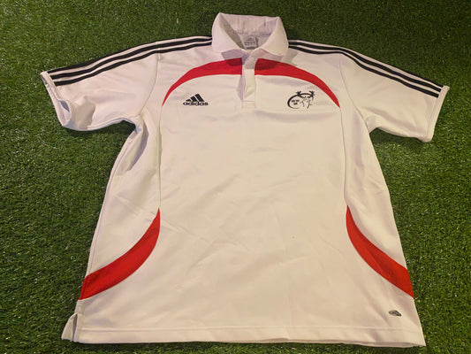 Munster Eire Irish Rugby Union Football XL Extra Large Mans Adidas Made Polo Jersey