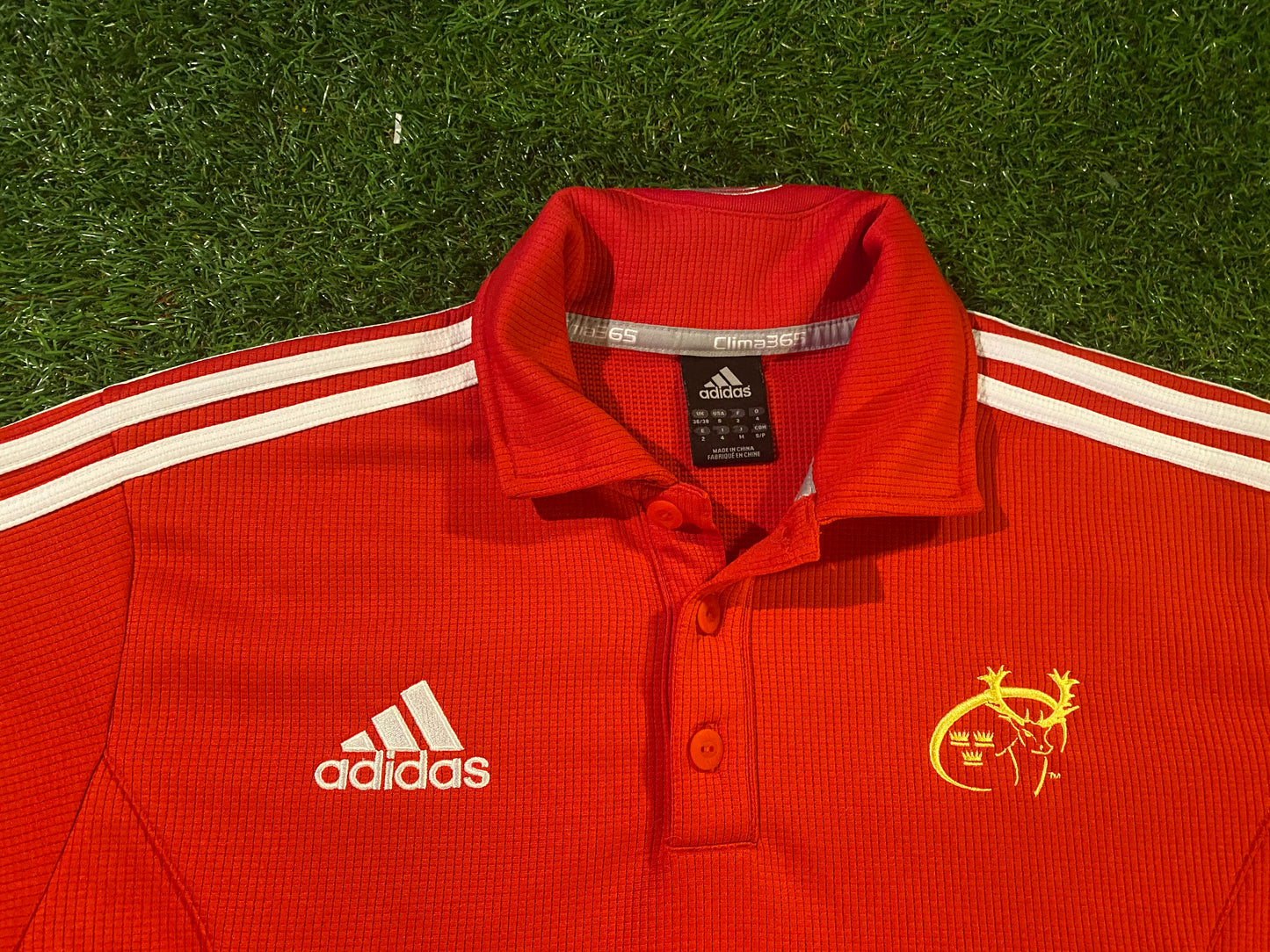 Munster Eire Irish Ireland Rugby Union Football Small Mans Heavier Adidas Polo Jersey