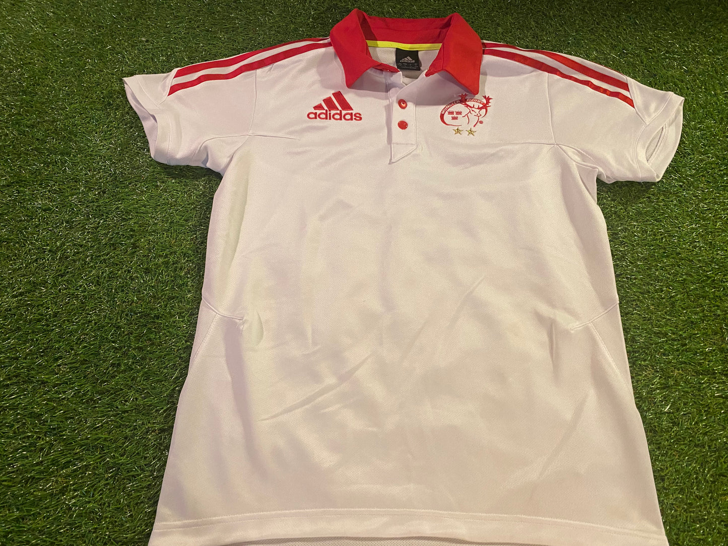 Munster Eire Irish Rugby Union Football Medium Mans Adidas Made Polo Jersey