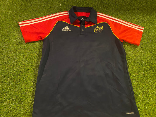 Munster Eire Irish Rugby Union Football Medium Mans Adidas Made Polo Jersey