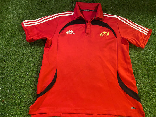 Munster Eire Irish Rugby Union Football Large Mans Leisure Adidas Polo Jersey