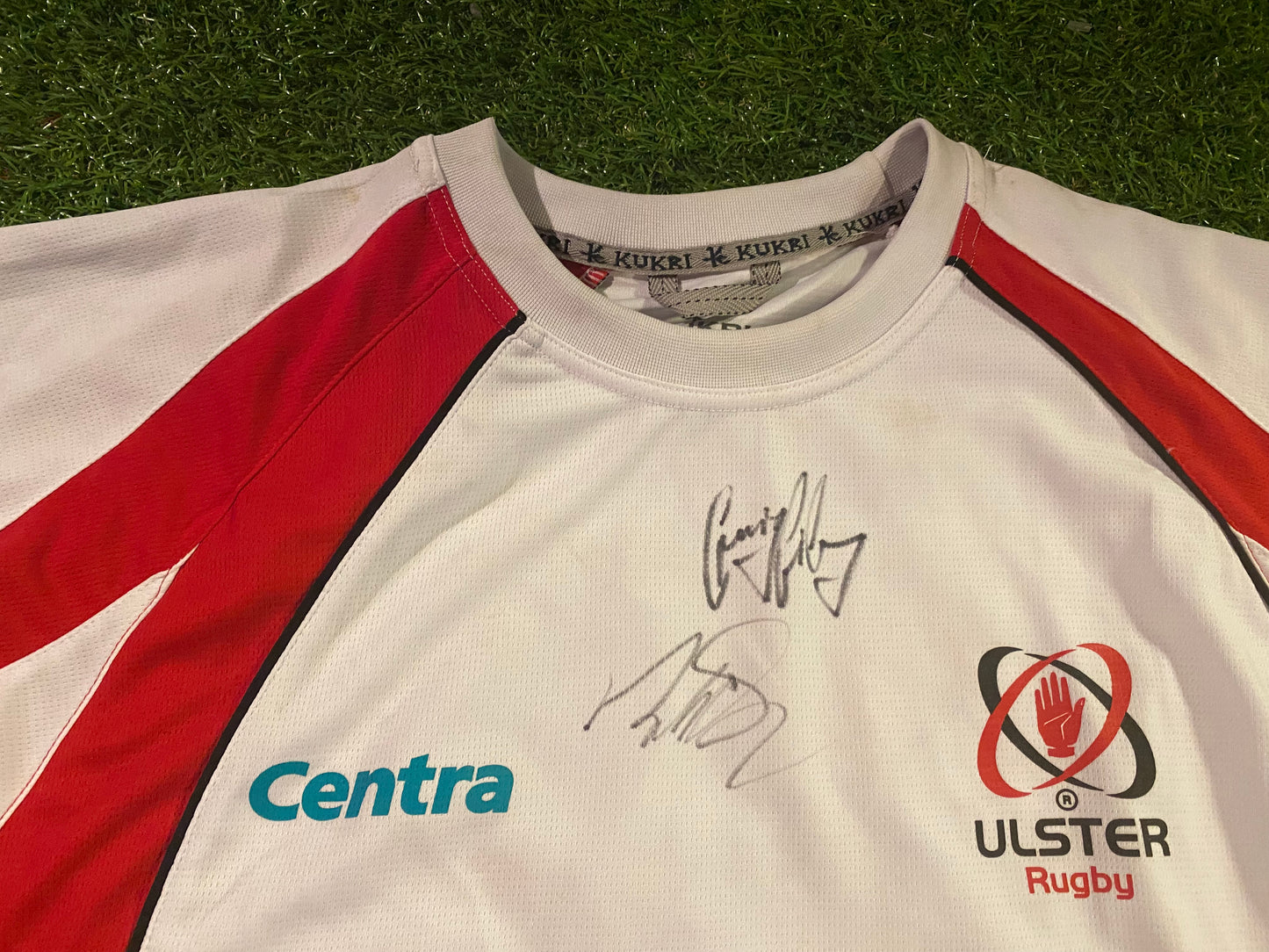 Ulster Rugby Union Football Northern Ireland Small to Medium Mans Signed x 2 Jersey