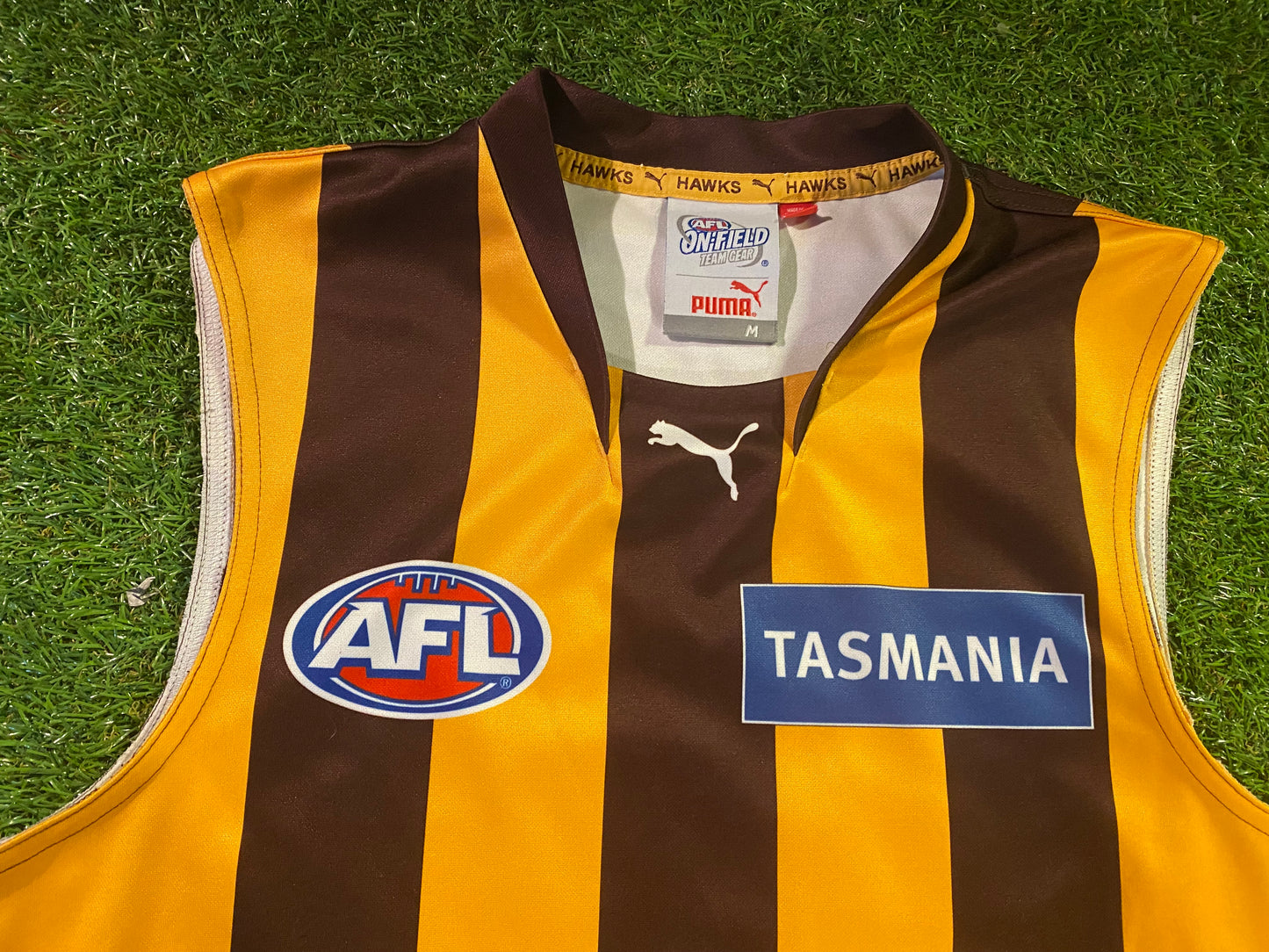 Tasmania Hawks Australia AFL Rugby League Football Medium Mans No23 Match Worn Jersey