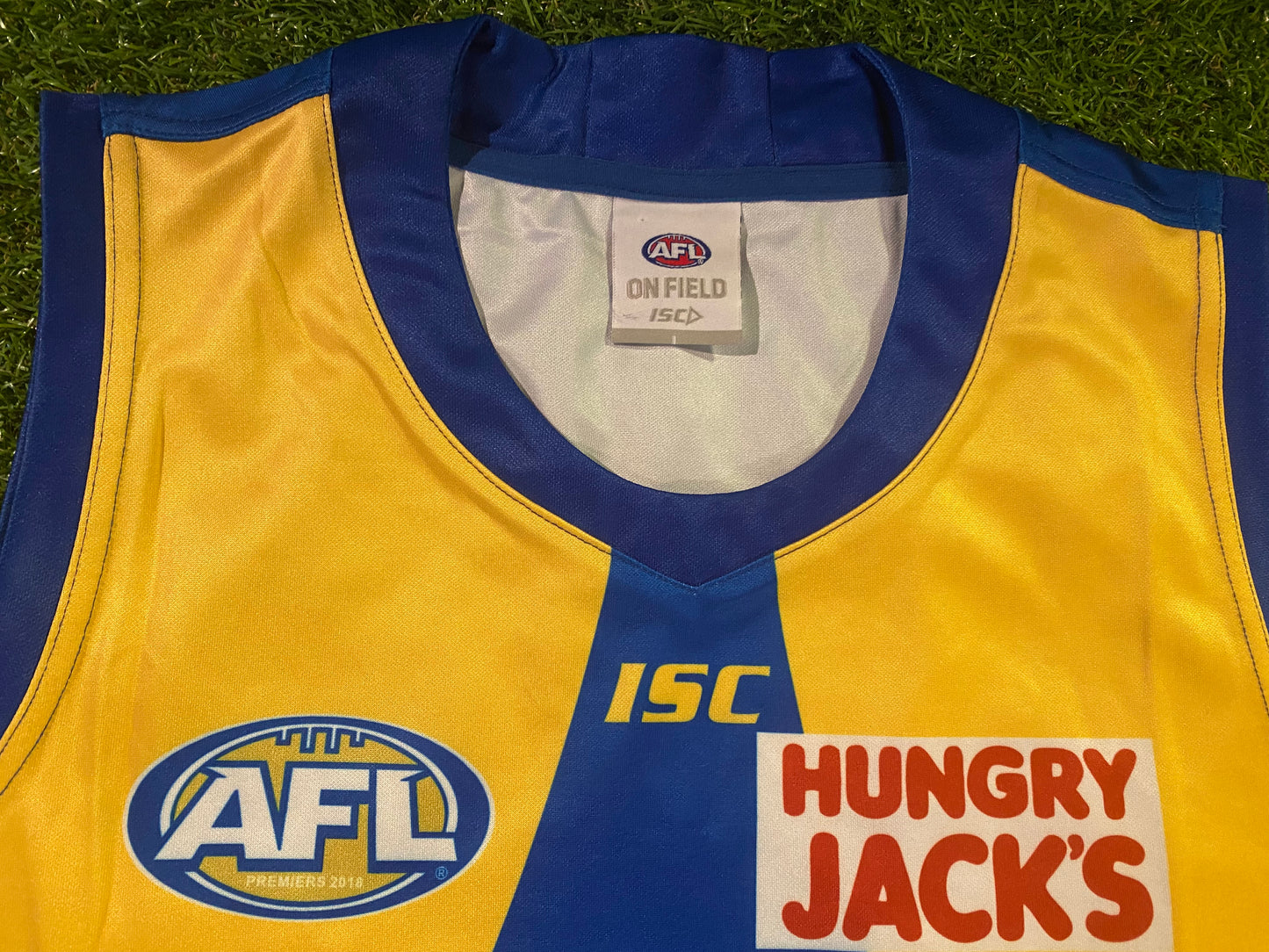 West Coast Eagles Australia AFL Rugby League Football Large Mans Tight Fit Jersey