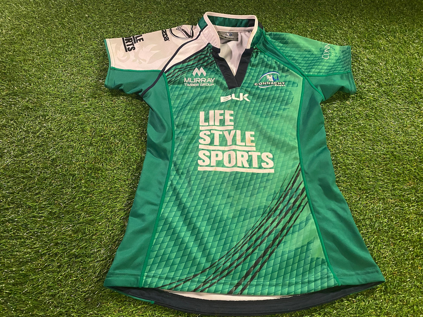 Connacht Ireland IRFU Eire Irish Rugby Union Football Womans Size 10 Home Jersey