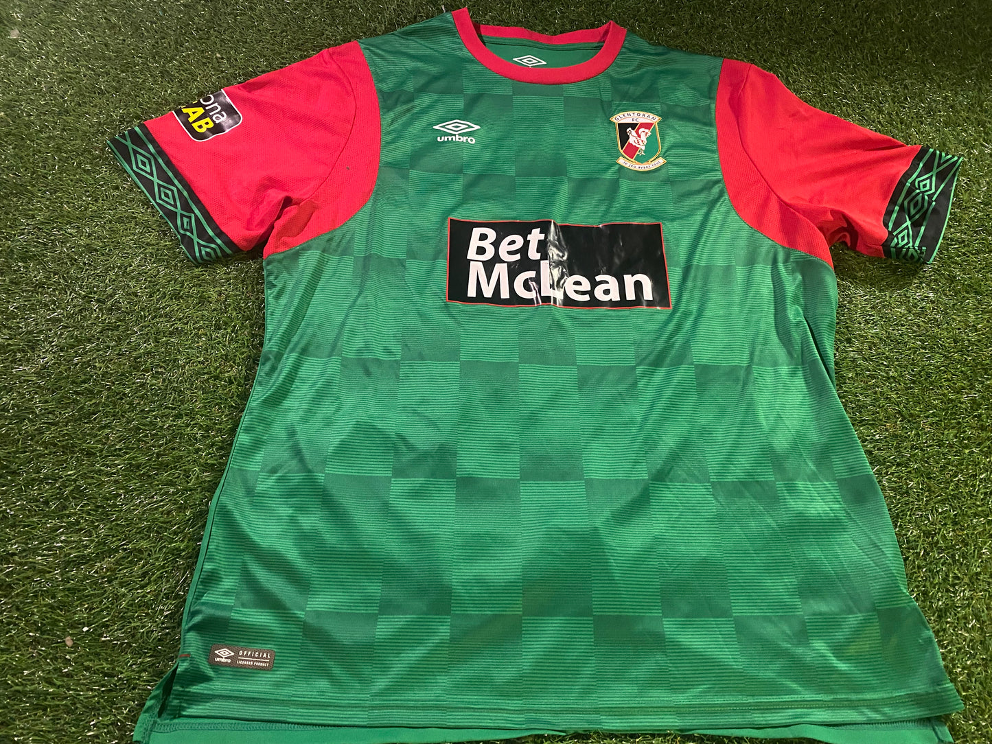 Glentoran FC Ulster Northern Ireland Football XXL 2XL Mans Umbro Home Jersey