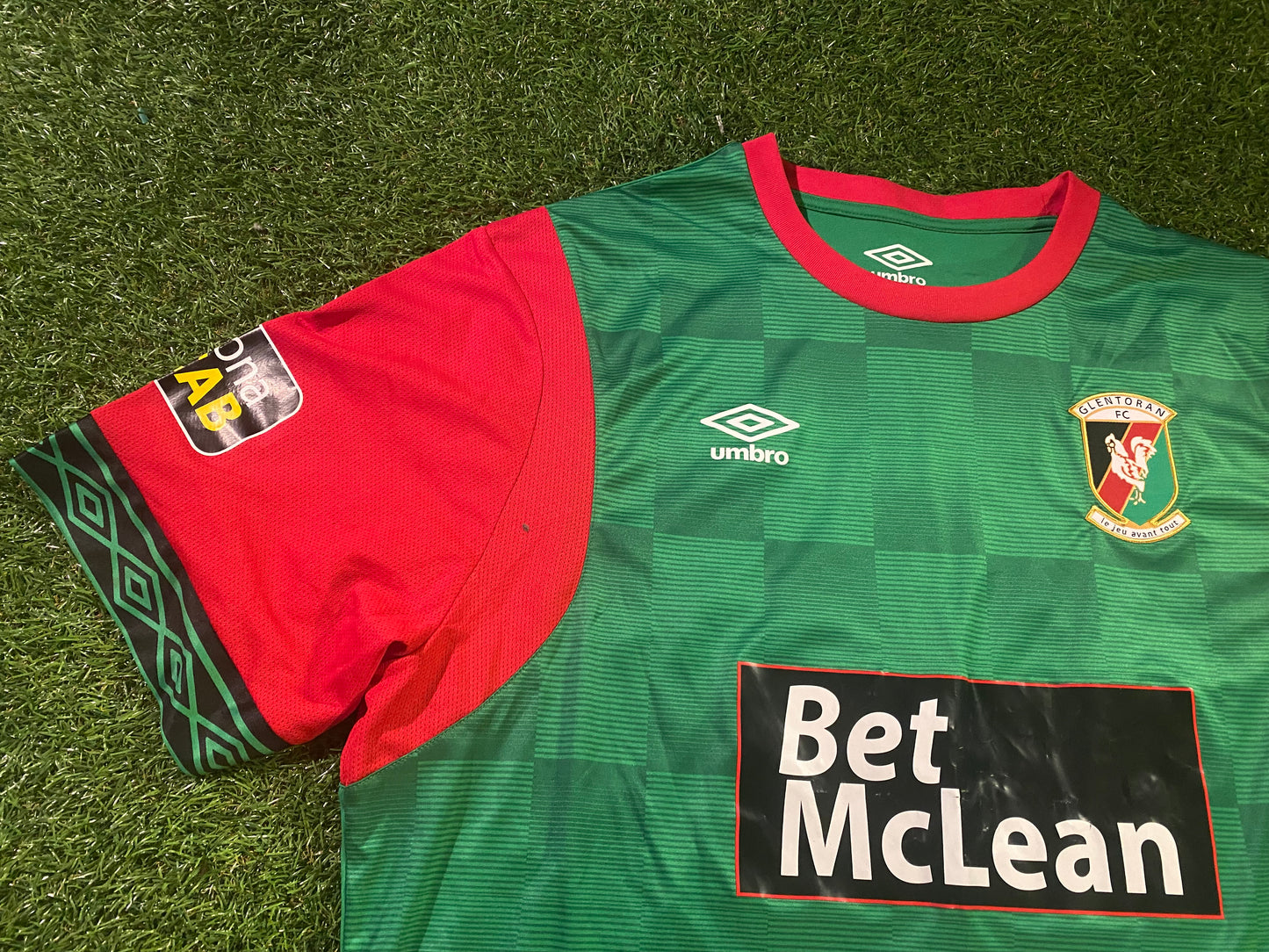 Glentoran FC Ulster Northern Ireland Football XXL 2XL Mans Umbro Home Jersey